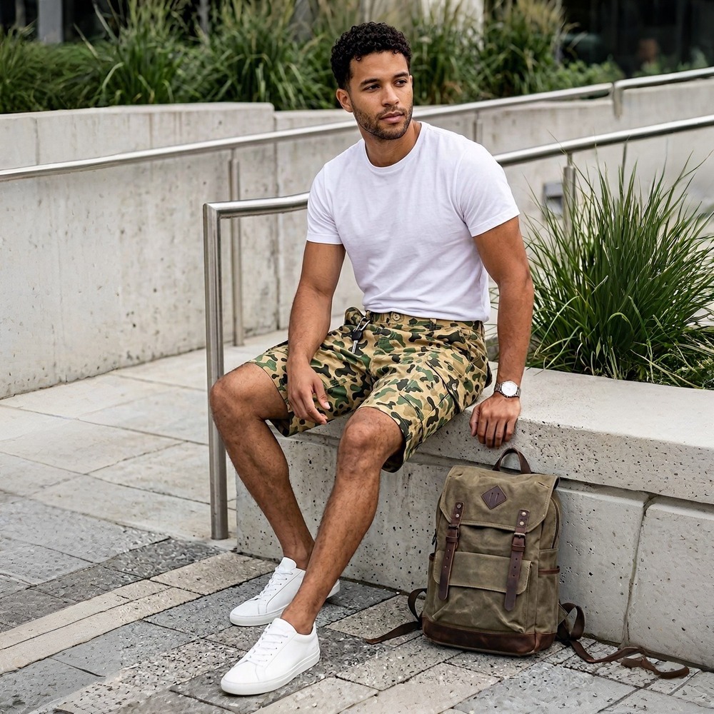 LRG Lifted Research Group Cargo Shorts Mens 31 Panda Camo Ripstop Y2K NWOT